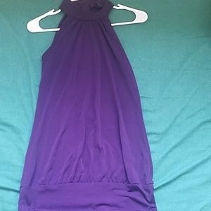 purple sleeveless blouse